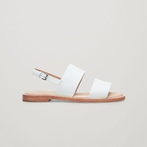 COS White Leather Strap Sandals